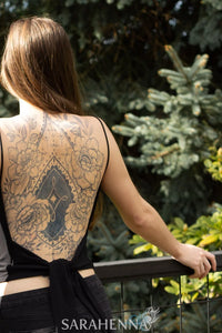 A dark jagua stain on a woman's arm