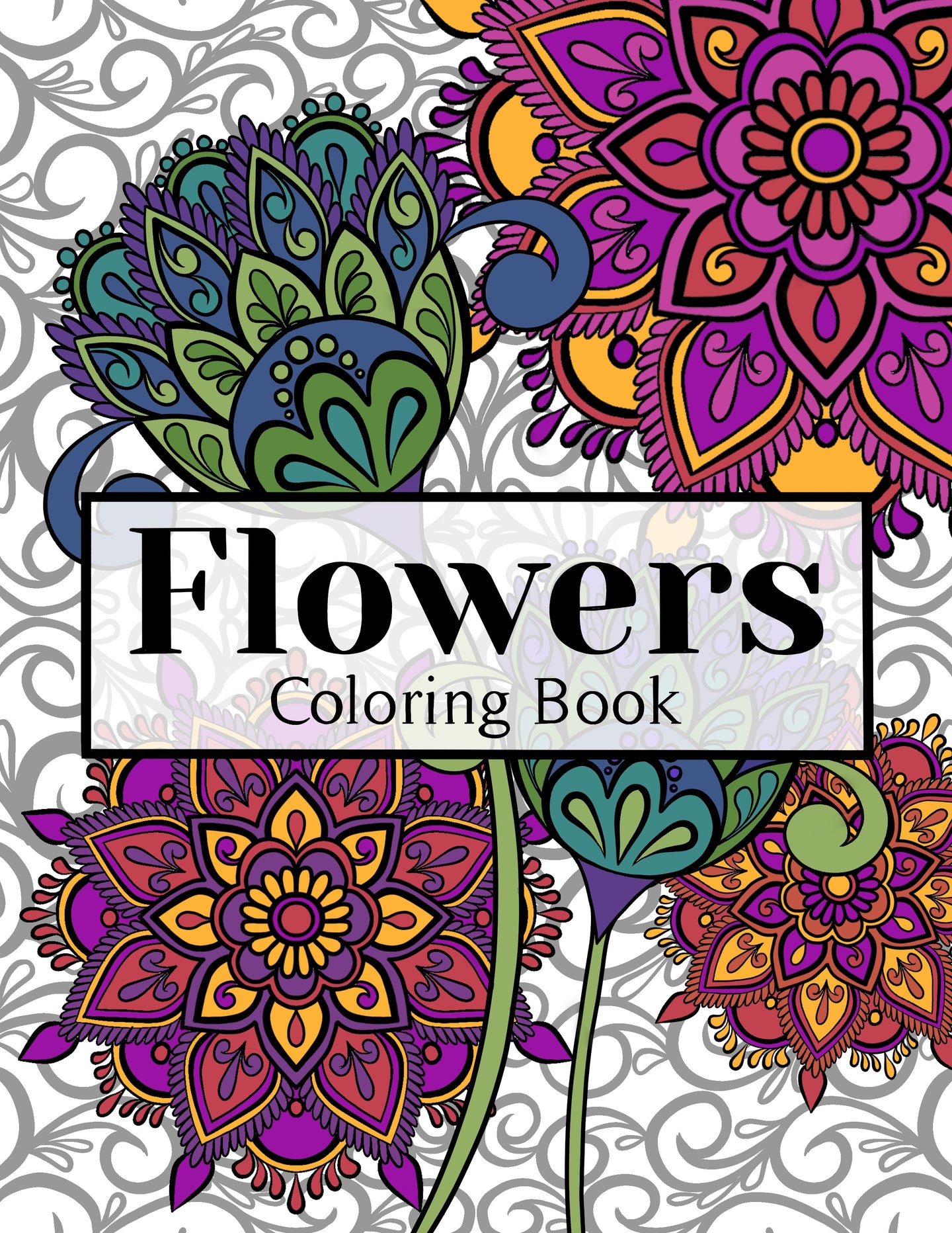 Flowers coloring eBook