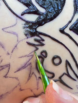Tracing a stencil with jagua gel