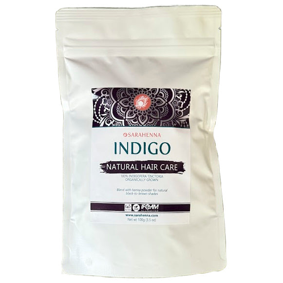 White package of Sarahenna Indigo Natural Hair Care on a white background