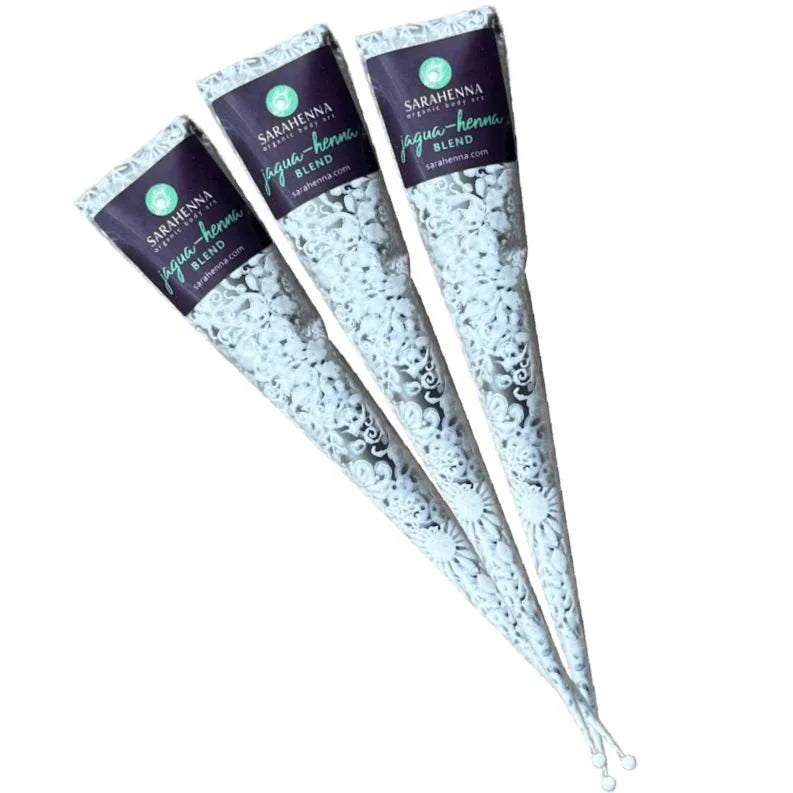 Three fresh handmade jagua henna cones
