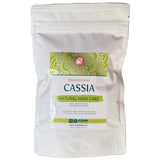 White packaging of Sarahenna Cassia natural hair care product on a white background