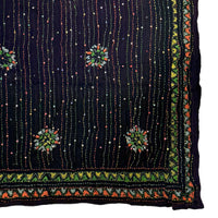 Vintage Dupatta: Black+Green