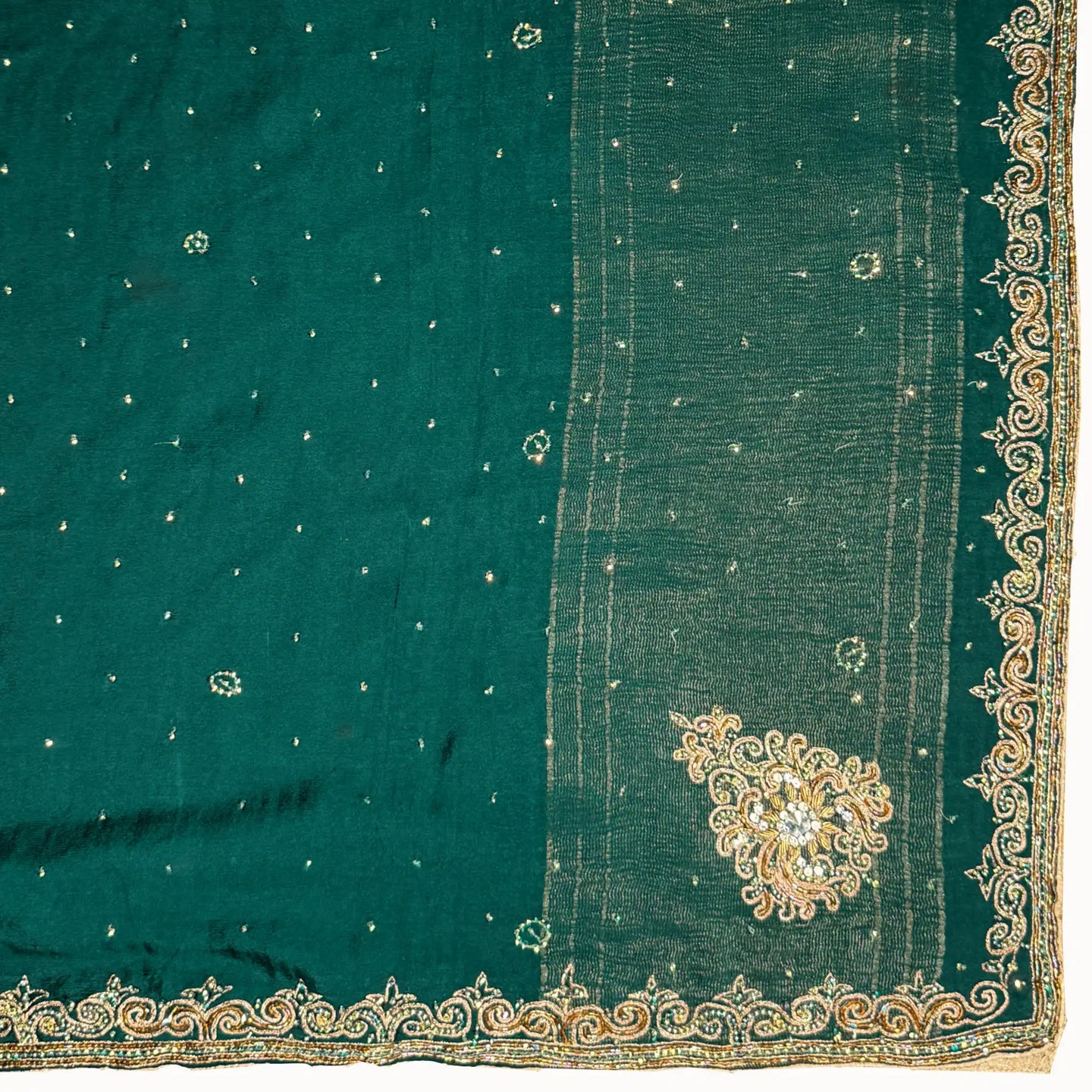 Vintage Dupatta: Deep Emerald
