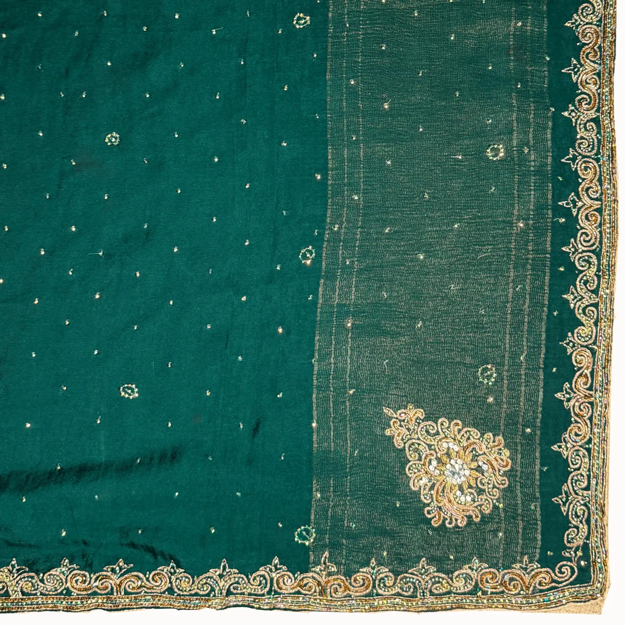 Vintage Dupatta: Deep Emerald