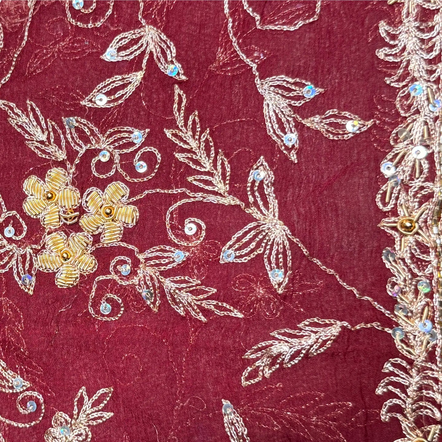 Vintage Dupatta: Maroon+Gold