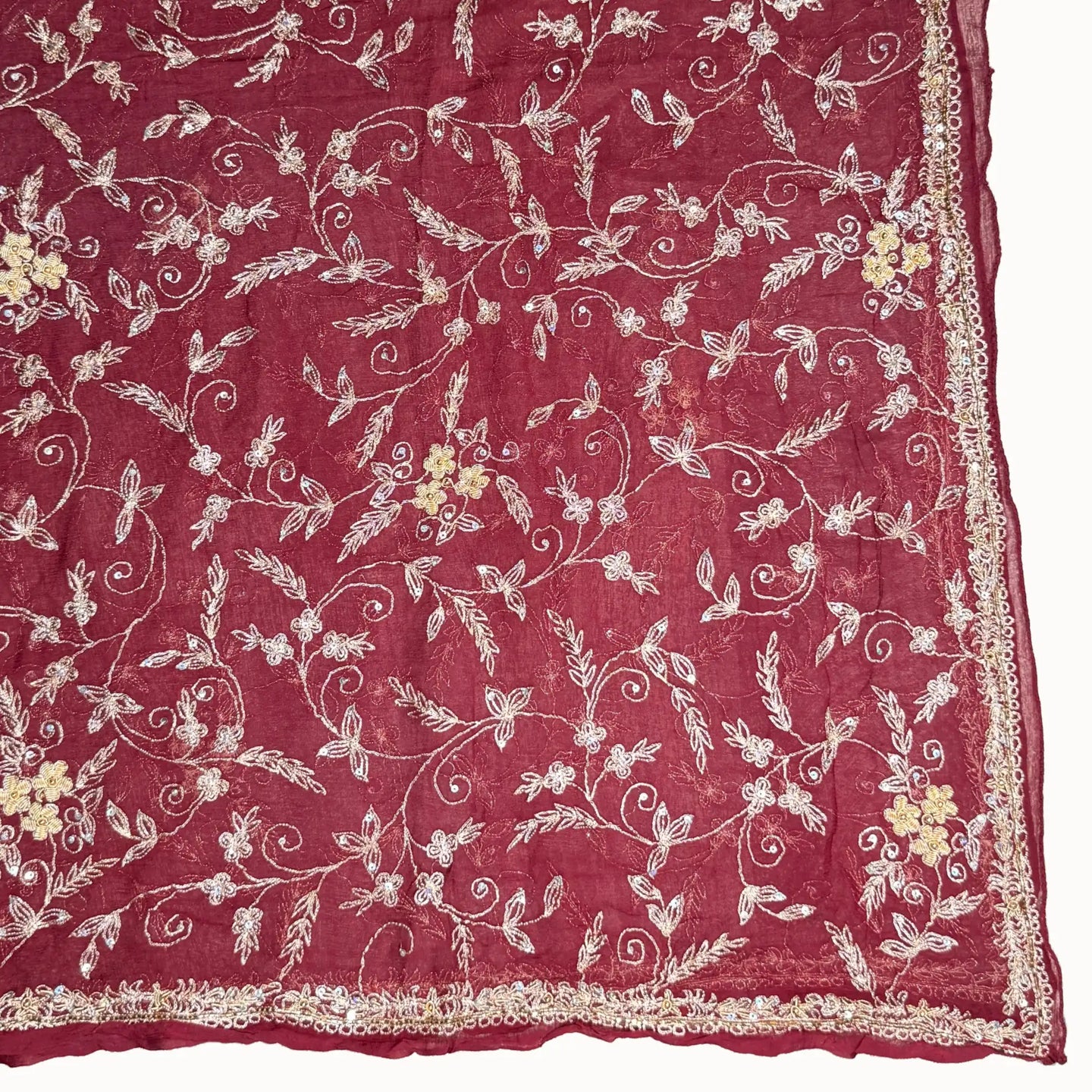 Vintage Dupatta: Maroon+Gold