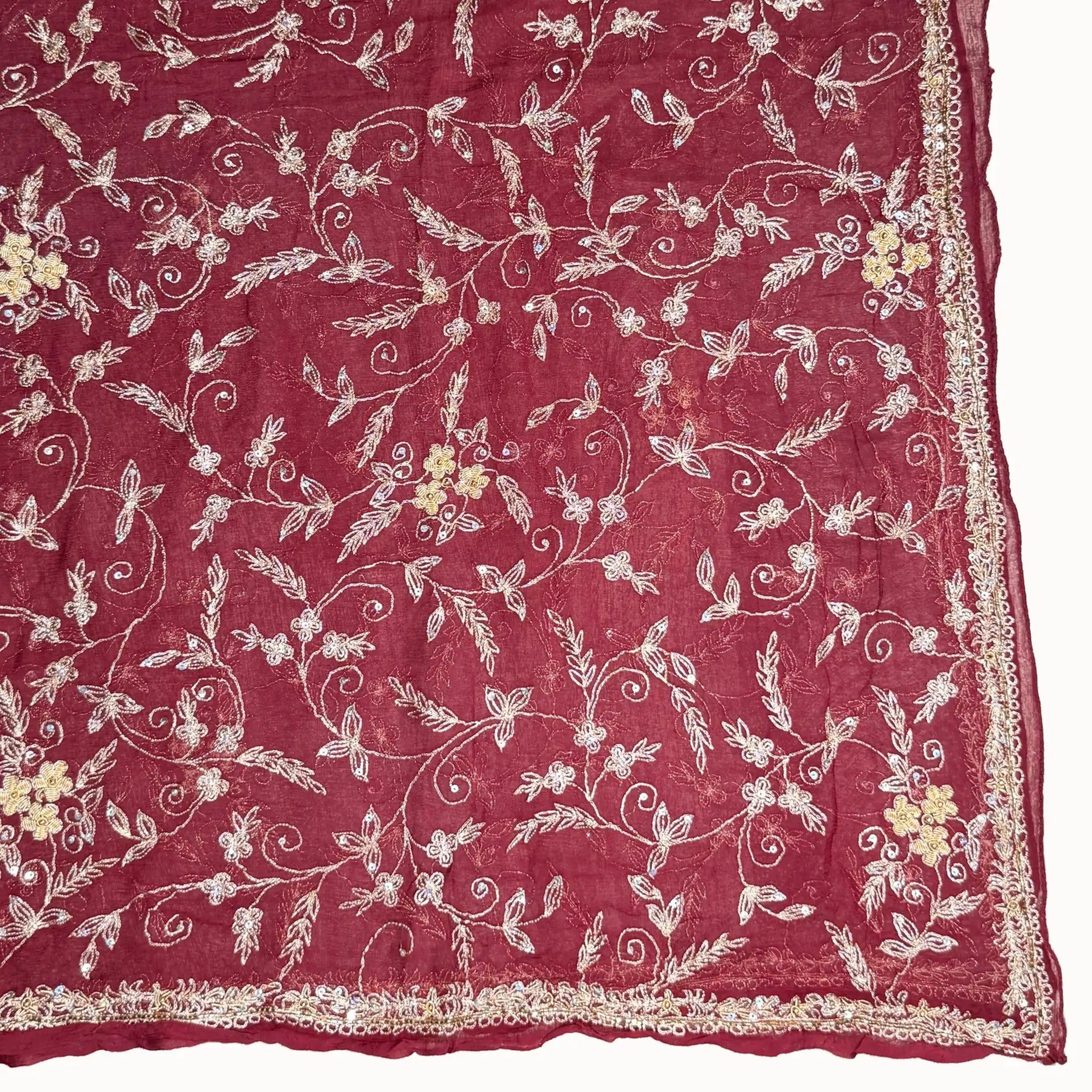 Vintage Dupatta: Maroon+Gold