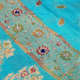Vintage Dupatta: Turquoise+Gold