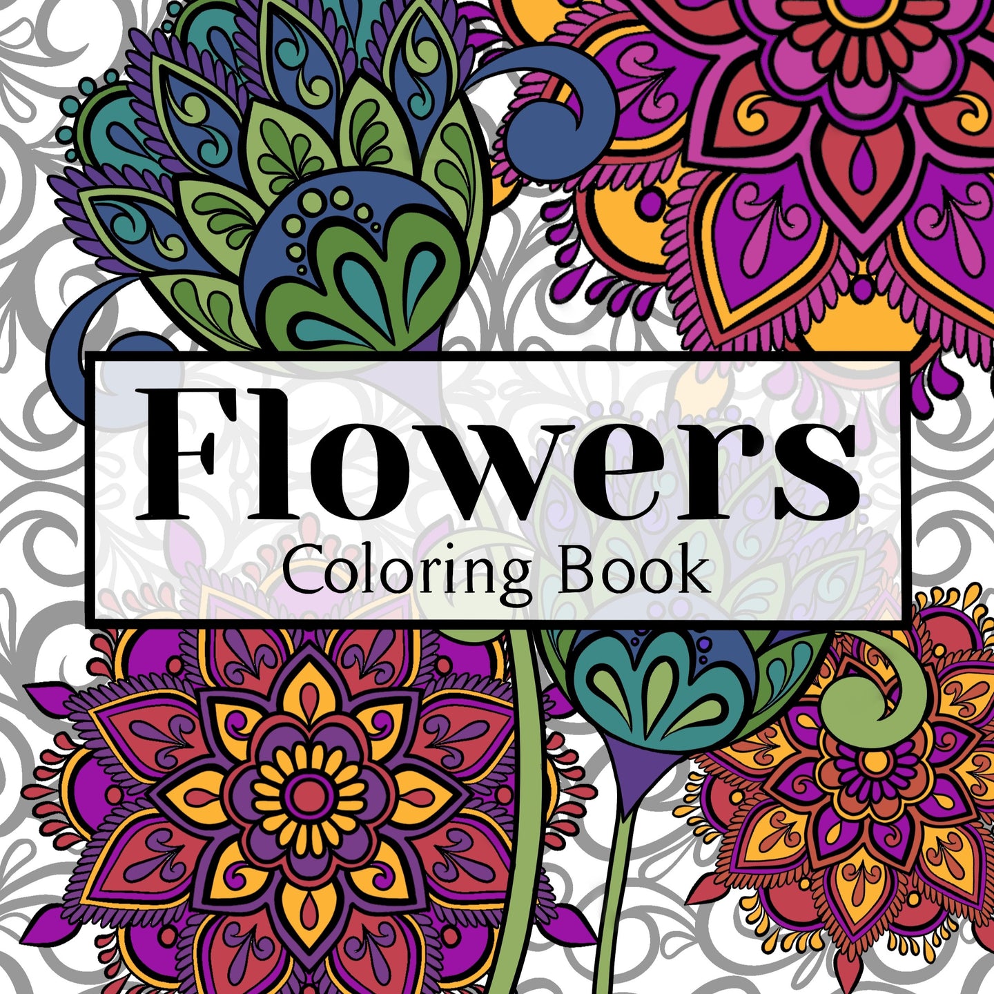 Flowers coloring eBook