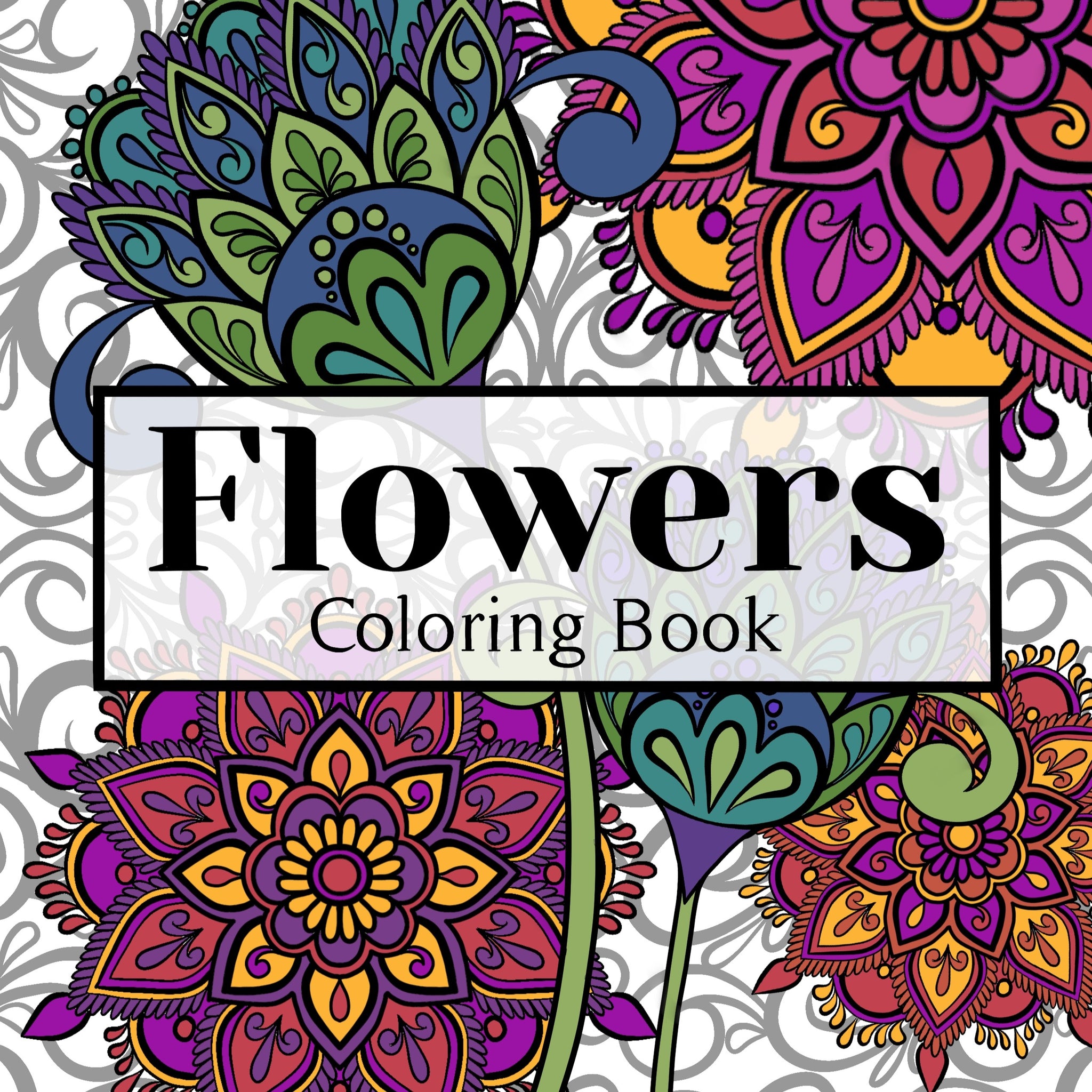 Flowers coloring eBook