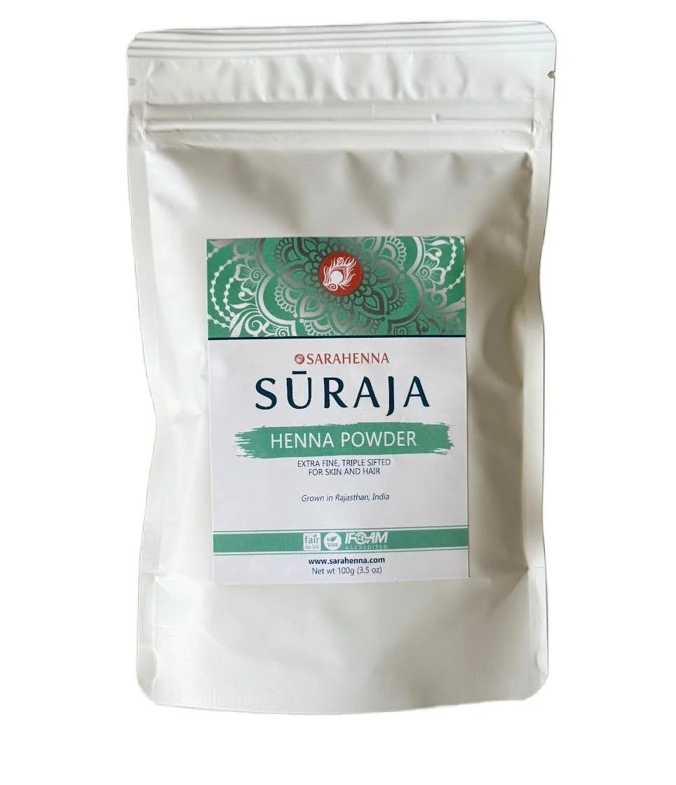 A bag of organic henna powder